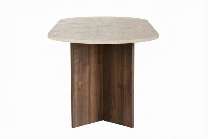 Nordure Sabella Mesa de Comedor Travertino y Nogal de Venecia Nordure Sabella Mesa de Comedor Travertino y Nogal de Venecia